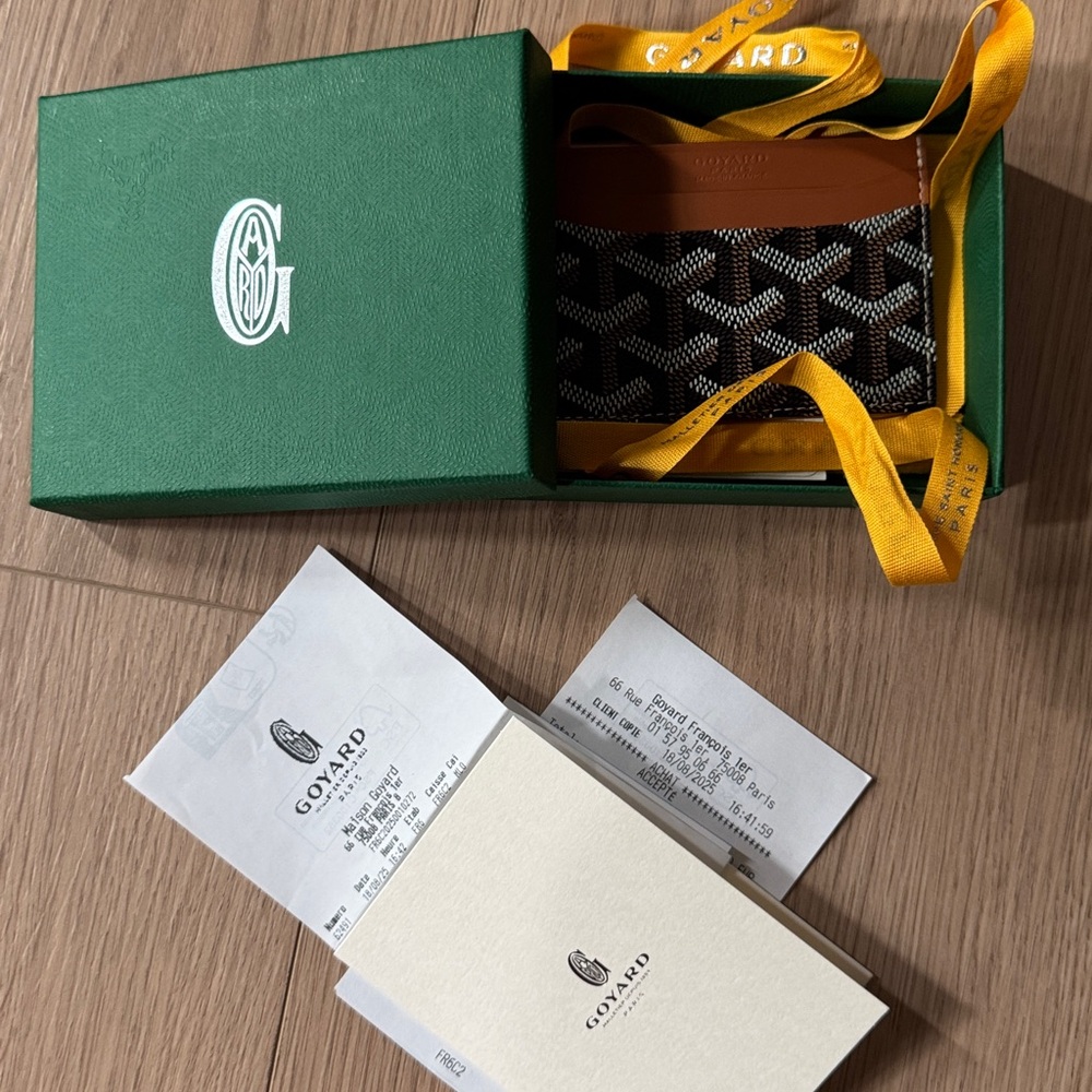 Goyard Tan and Black Leather Card Holder - Picture 7 of 10